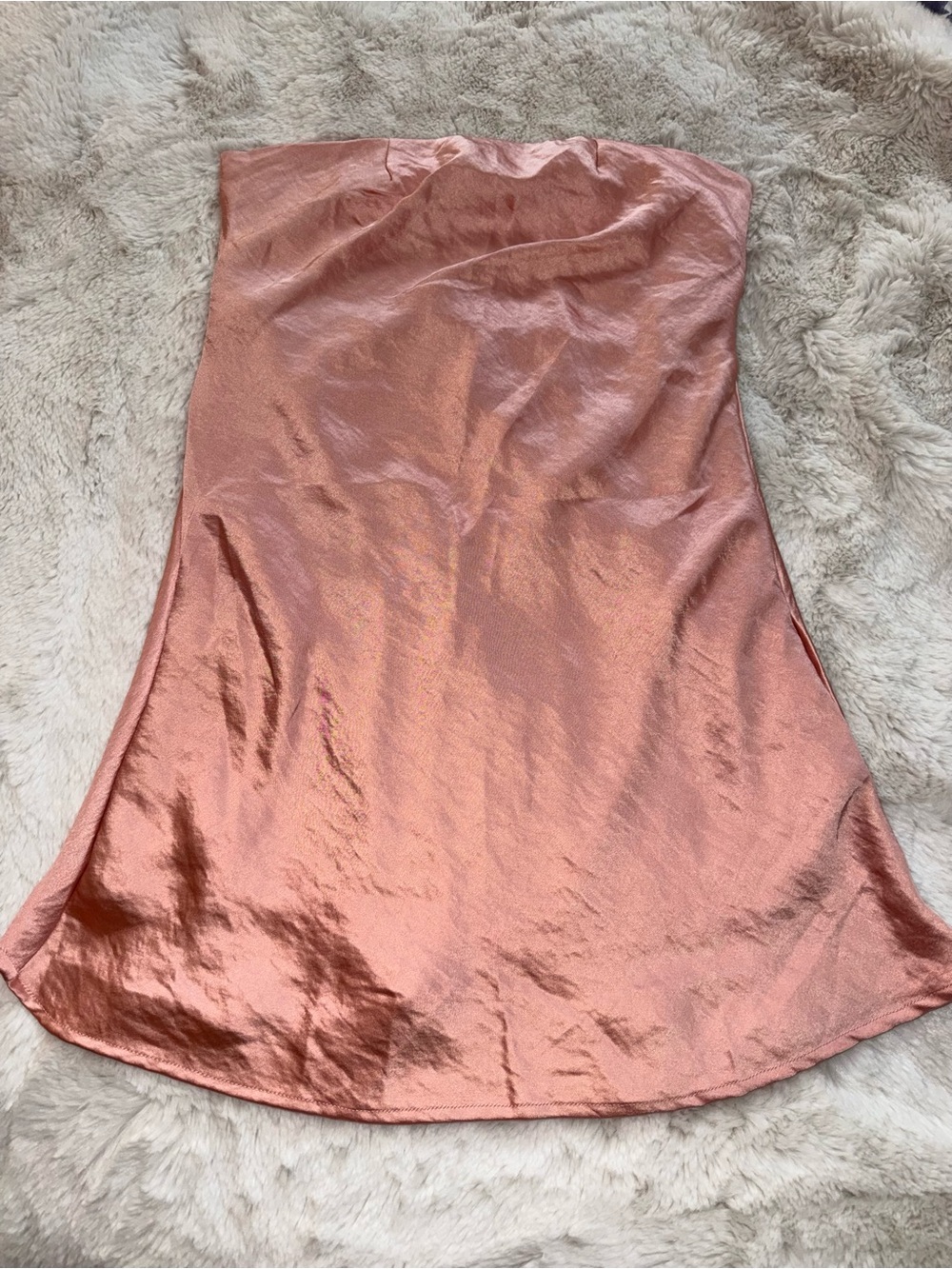 PacSun Strapless Satin Slip Dress in Rose Gold